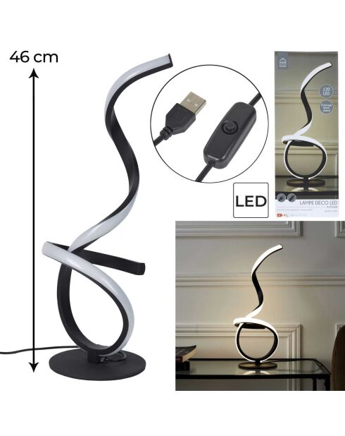 Lámpara LED de diseño negro - 15x46x15 cm