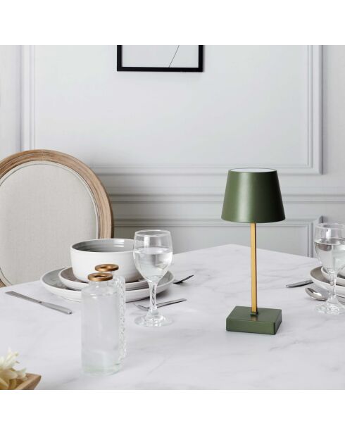 Lámpara de mesa LED táctil verde - 10,5x26x10,5 cm