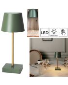 Lámpara de mesa LED táctil verde - 10,5x26x10,5 cm