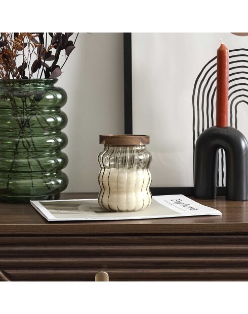 Set di 3 candele profumate Softness grigio/terracotta/verde - H.12,6 cm