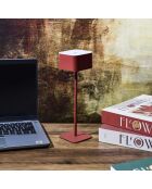 Lámpara de mesa táctil recargable Terra red - 8x26,5x8 cm