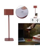 Lámpara de mesa táctil recargable Terra red - 8x26,5x8 cm