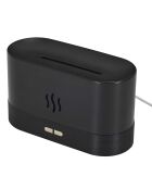 Diffusore LED nero effetto fiamma - 17x10x7,5 cm