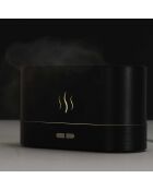 Diffusore LED nero effetto fiamma - 17x10x7,5 cm