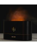 Diffusore LED nero effetto fiamma - 17x10x7,5 cm