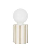 Lámpara a batería de cerámica blanca/taupe - 8,5x18,5x8,5 cm