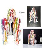 Decoración multicolor con forma de arcoíris de gorila blanca - 28x46x28 cm