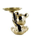 Estatua de oso de peluche dorado bolsillo vacío dorado - 14,5x12x18 cm