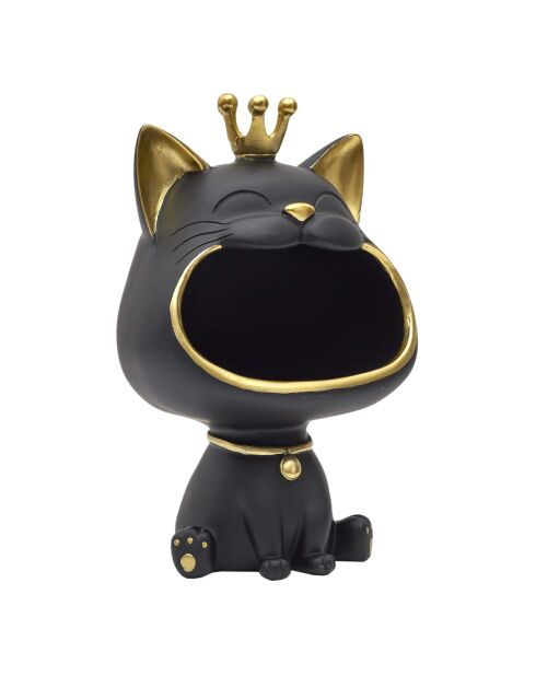 Statue Chat noir vide-poche doré/noir - 16x25,5x13,5 cm