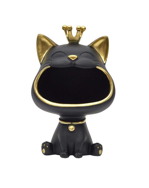 Statue Chat noir vide-poche doré/noir - 16x25,5x13,5 cm