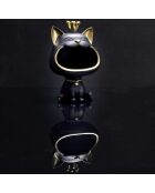 Estatua de gato negro con bolsillo dorado/negro - 16x25,5x13,5 cm