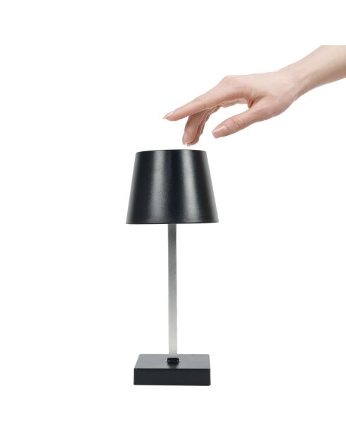 Lámpara de mesa LED táctil negra - 10,5x26x10,5 cm