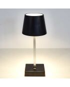Lámpara de mesa LED táctil negra - 10,5x26x10,5 cm