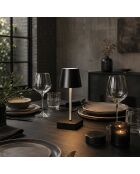 Lámpara de mesa LED táctil negra - 10,5x26x10,5 cm