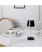 Lámpara de mesa LED táctil negra - 10,5x26x10,5 cm