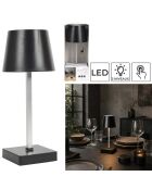 Lámpara de mesa LED táctil negra - 10,5x26x10,5 cm