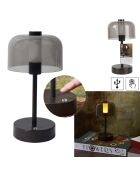 Braune wiederaufladbare Touch-Tischlampe - 13x24,5x13 cm
