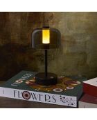Braune wiederaufladbare Touch-Tischlampe - 13x24,5x13 cm