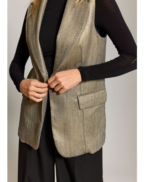 Goldene ärmellose Jacke Valeria