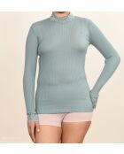 Pullover Suzie celeste in lana e seta