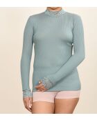 Pullover Suzie celeste in lana e seta