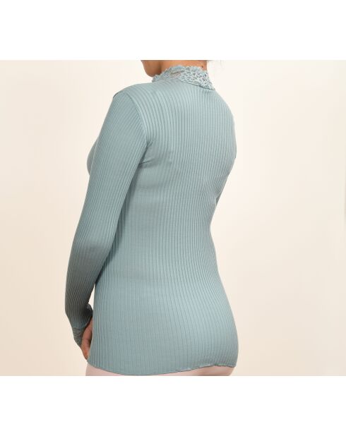 Pull en laine & soie Suzie bleu acier