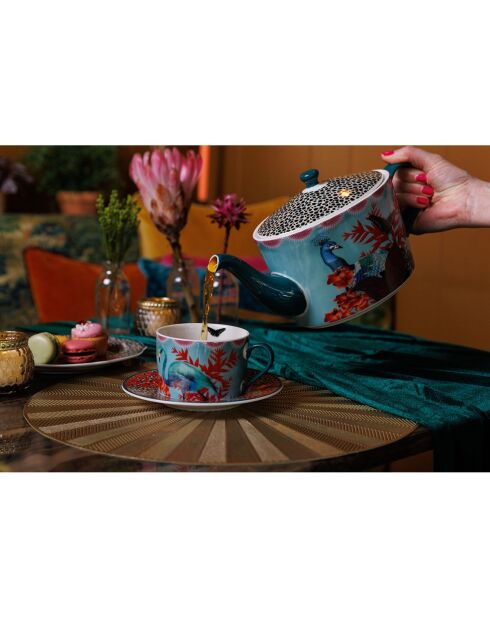 Bol à apéritif en grès gris à motif floral - 12 cm