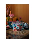 Bol à apéritif en grès gris à motif floral - 12 cm