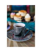 Bol à apéritif en grès à motif mosaïque bleue - 12 cm