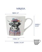 Mug en grès 'Eat Sleep Coffee Repeat' orange pâle - 400 ml