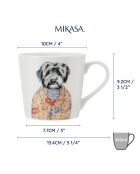 Mug en grès 'Eat Sleep Coffee Repeat' brun - 400 ml