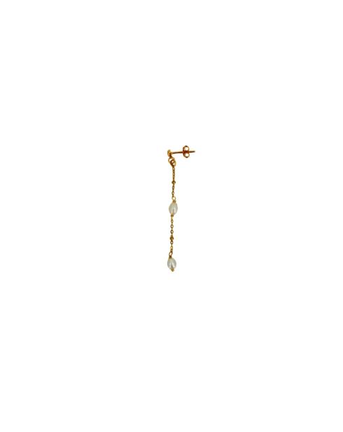 Pendientes Diane en oro y perlas blancas en latón