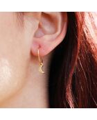 Mini boucles d'oreilles Créoles en laiton Lune dorées