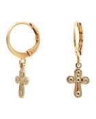 Mini Créoles Cléa Croix en Laiton doré
