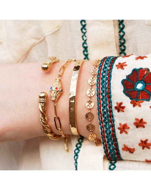 Bracelet en laiton Anna XL doré