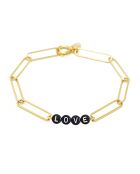 Bracciale Love in ottone dorato/nero