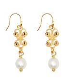 Pendientes Farah Gold de latón/perlas de agua dulce