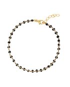 Set bracciale/bracciale Eternity in ottone dorato/resina nera