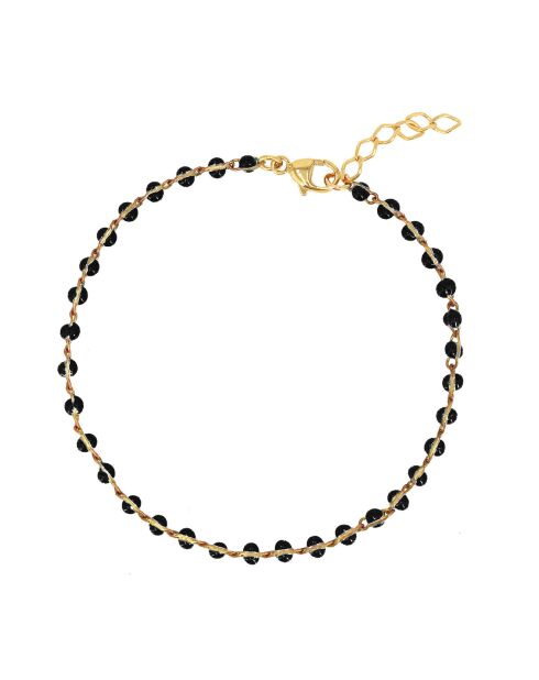 Set bracciale/bracciale Eternity in ottone dorato/resina nera