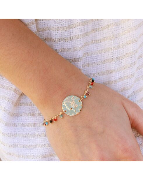 Bracciale Aureus Gold in ottone/turchese