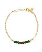 Bracciale in ottone e agata verde in oro sacro
