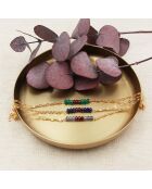 Bracciale in ottone e agata verde in oro sacro