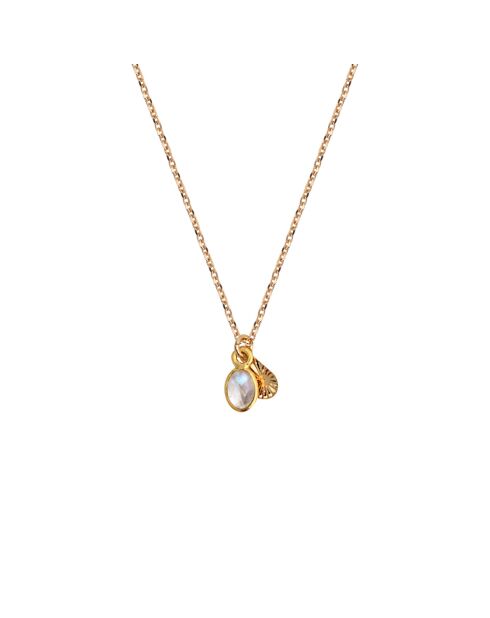 Collier en laiton Gaïa doré/pierre de lune
