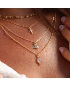 Collier en laiton Gaïa doré/pierre de lune
