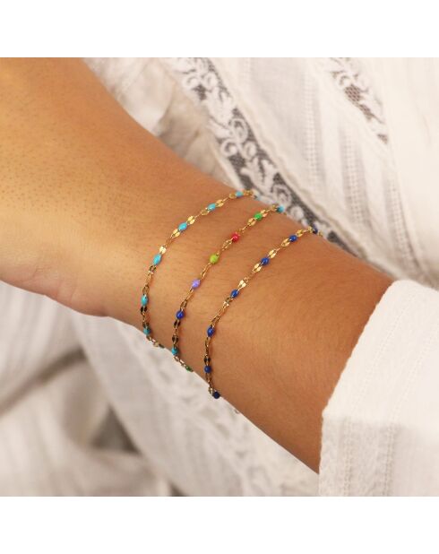 Bracelet en laiton TuttiFrutti doré/turquoise