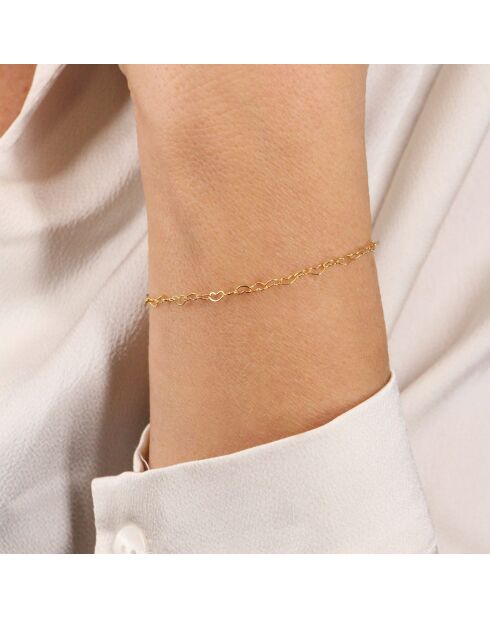 Mini-Armband aus goldfarbenem Herz aus Messing