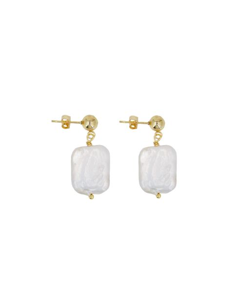 Pendientes Nerina en oro/perla de latón