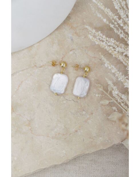 Pendientes Nerina en oro/perla de latón