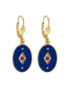 Orecchini Indie Gold in ottone, smaltato/zirconia blu