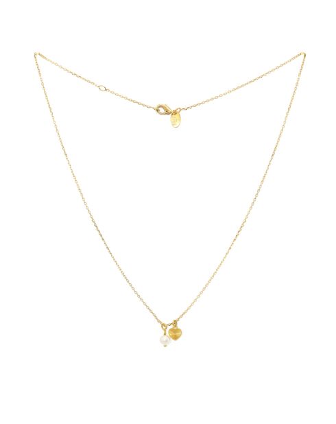 Collier en laiton Lylo doré/perle/cœur